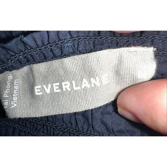 Everlane Navy Blue The Gauze Smocked Dress Size Medium - Picture 4 of 5